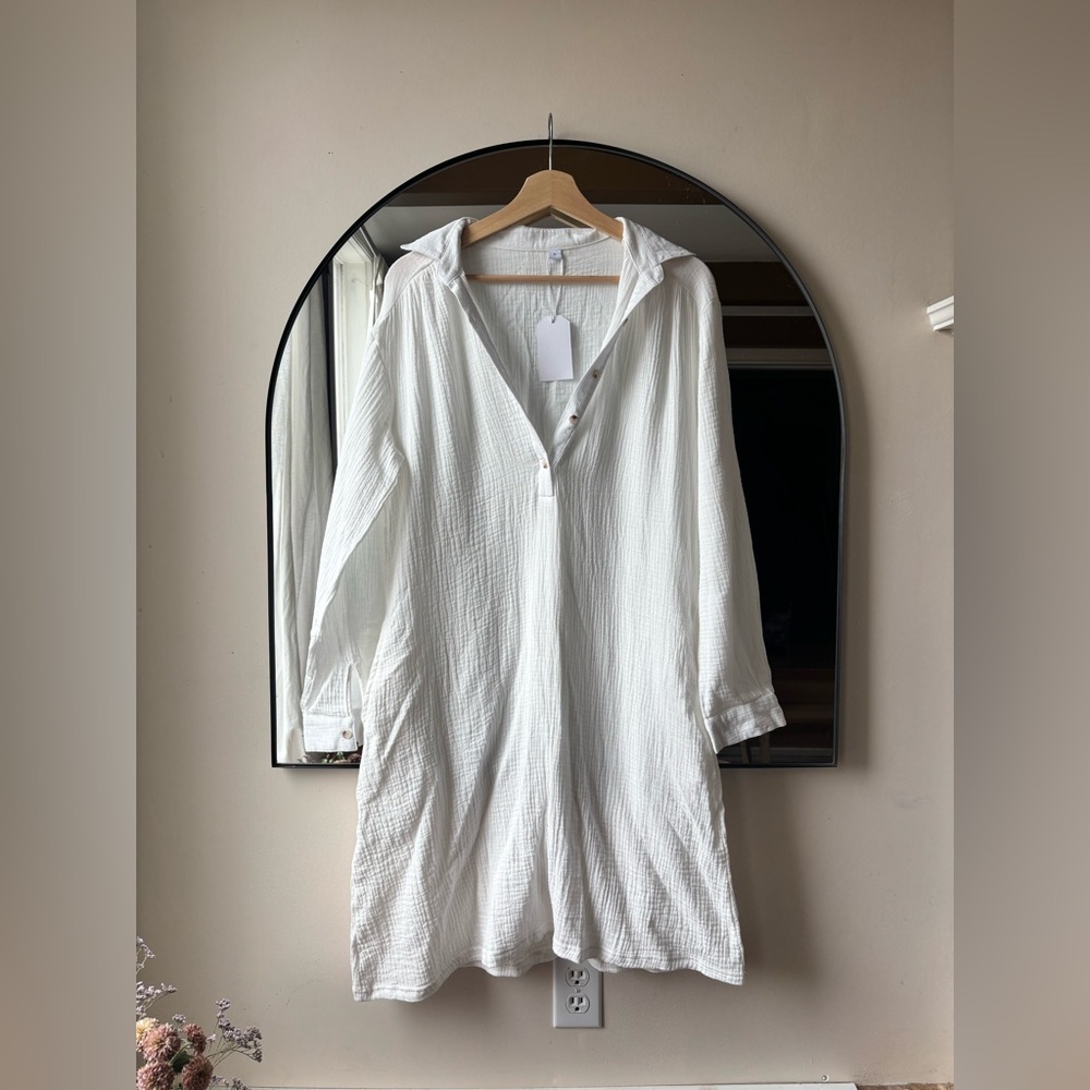 MADE WITH LOVE | cotton gauze dress | size large - Picture 3 of 4